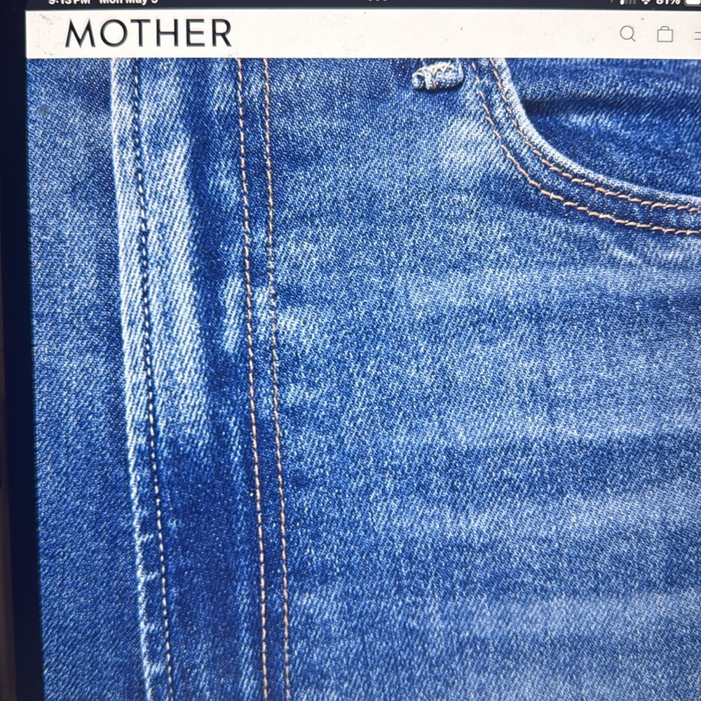 MOTHER Insider Crop Undone Hem Medium Kitty size 26 - Picture 4 of 5